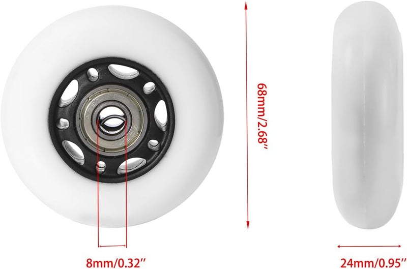 KAMIER Rip Surf 68mm x 24mm Wheels Replacement for Razor RipStik Ripsurf Ripster Mini Skateboard Caster Board FlashRider RipRider PowerRider 360 Kids Drift Caster Trike CasterBoard Scooter Wheel Parts - Image 5